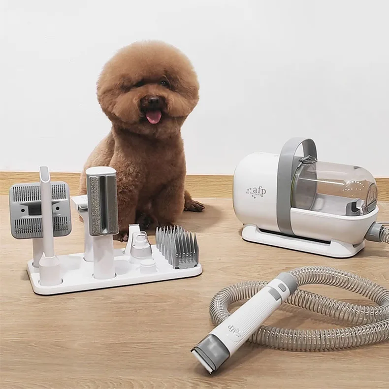 7 in 1 Professional Cat Dog Hair Brush Trimmer Shaver Clipper Scissors Cleaner Tools Pet Grooming Kit with Vacuum Suction