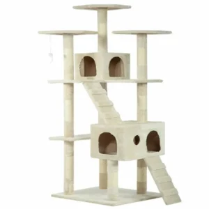 73″ Cat Tree Scratcher Play House Condo Furniture Bed Post Pet House