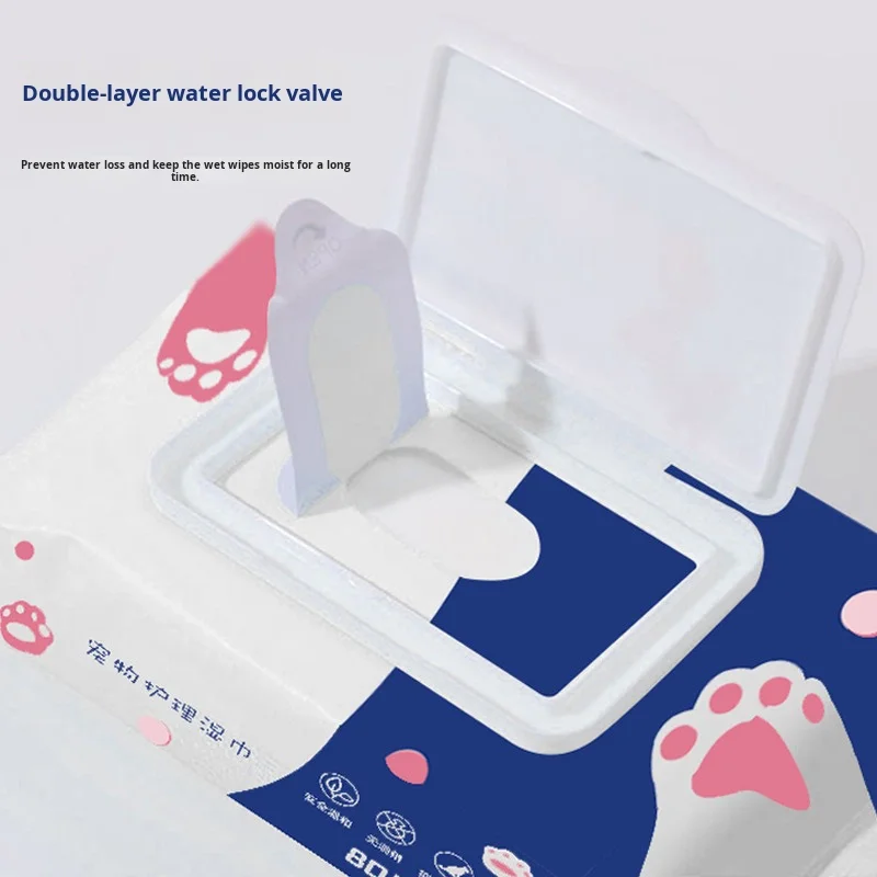 80 Count Pet Wet Wipes No Wash Butt and Tear Stain Cleaning Special Wipes for Dogs and Cats