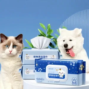 80 Count Pet Wipes No Rinse Tear Stain Cleaner for Dogs & Cats Portable Eye Wipes for Tear Stain Removal