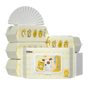 80 Sheet Soft No Rinse Pet Wet Wipes Special Tear Stains Body Parts Cleaning Deodorizing Household Product for Cats and Dogs
