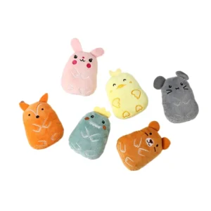 A Touch of Green Cartoon Pet Plush Toy Crinkle Paper Sounds Durable Polyester Material for Cats Dogs Interactive Scratch Bite