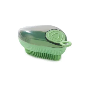 ABS Material Shaped Shower Brush with Built In Soap Dispenser and Thick Thin Ends for Massaging and Bathing Cats Dogs