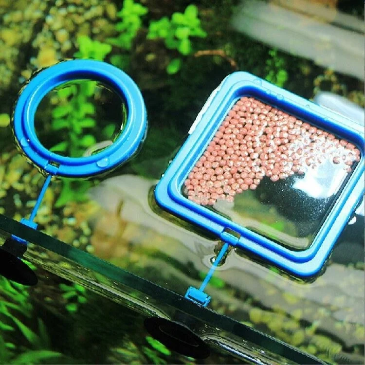 ABS Plastic Aquarium Tank Food Feeder Rectangular Ring Square Fish Feed Accessories
