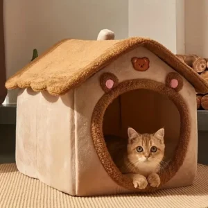 ADZIA Foldable Pet House Removable Washable Cat House Puppy Cave Sofa Pet Bed House for Small Dogs and Small and Medium Cats