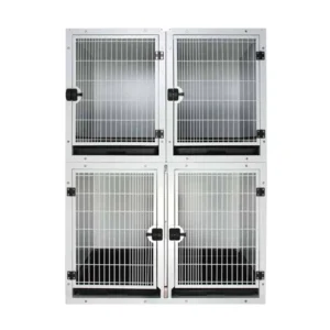 AEOLUS 505 Pet Dog Modular Cage Banks Stainless Steel with White Powder Coating Veterinary Instrument