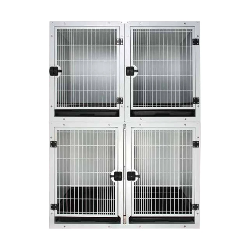 AEOLUS 505 Pet Dog Modular Cage Banks Stainless Steel with White Powder Coating Veterinary Instrument
