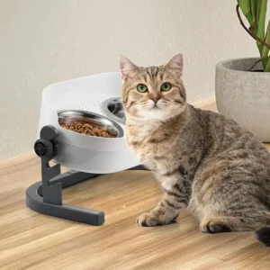 AFP Adjustable 3 in 1 Elevated Pet Feeder Bowls Dogs Cats Feeder Raised Stainless Steel Pet Water Food Feeding Bowls
