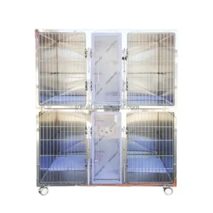 APC-6-2 Reusable 304 Stainless Steel Six Cages Pet Cage for Cats Dogs & Rabbits Veterinary Cage 1500x650x1670mm