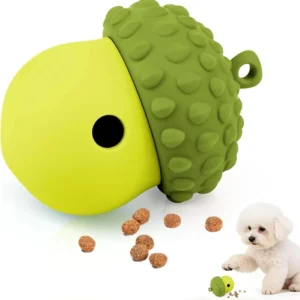 Acorn Shaped Eco Friendly Silicone Dog Treat Dispensing Toy Interactive IQ Puzzle Chew Toy UV Bite Resistant Slow Feeder for