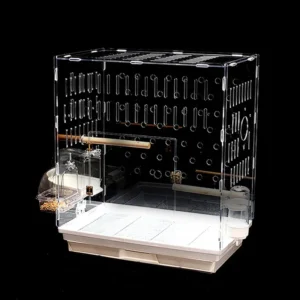 Acrylic Clear Bird Cage Canary Parrot Drinker Custom Acrylic Feeder