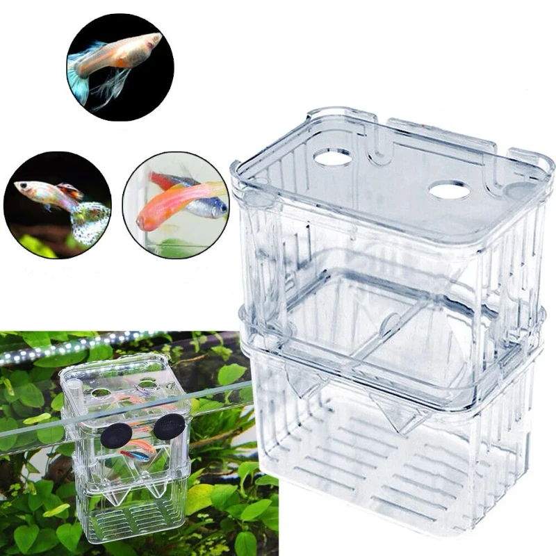 Acrylic Fish Breeding Incubator Eco Friendly Aquarium Transparent Modern Design Living Room Kitchen Use Isolation Box Comes Bags