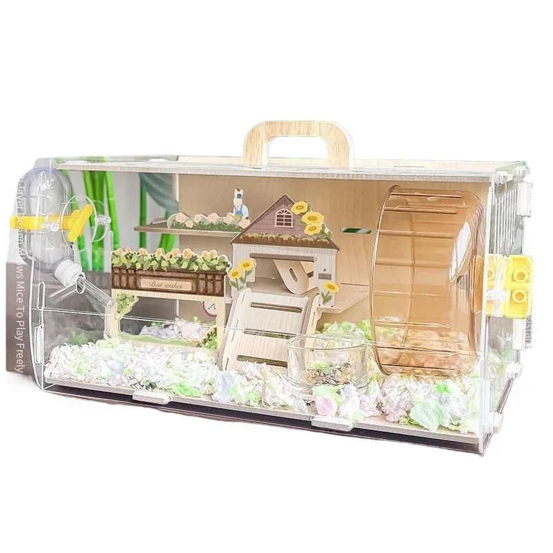 Acrylic Hamster Cage New Design Reptile tank Breathable Transparent Reptile Small Animal Habitats Rat House Big Hamster Cage