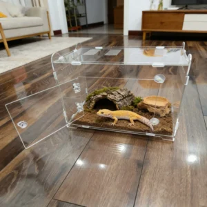 Acrylic Lightweight Foldable High Transparency Reptile Terrarium Box for Crested Gecko Lizard Snake Horned Frog Hamster