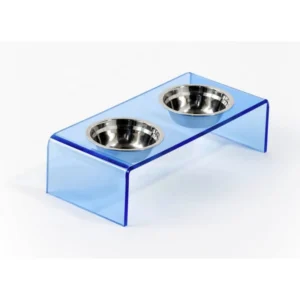 Acrylic Pet Feeder Food-Grade with Stainless Steel Bowls