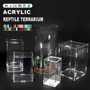 Acrylic Reptile Enclosure Breeding Box Frog Spider Insect Acrylic Reptile Cage With Secure Lock