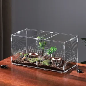 Acrylic Transparent Assembled Reptile Box for Hermit Crab and Reptile Enclosures Pet Breeder Tank Model