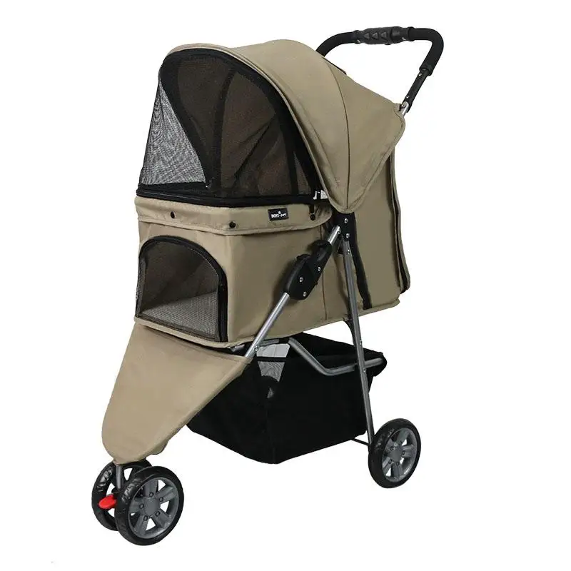 Adjustable 3-Wheel Pet Travel Trolley Convenient Foldable Dog Jogger Stroller Waterproof Carriers for Pet Owners