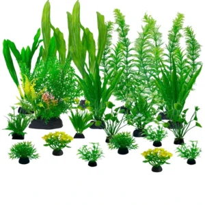 Adjustable Artificial Plastic Aquarium Plants for Aquatic Landscape Decorative Weighted Fish Tank Ornaments