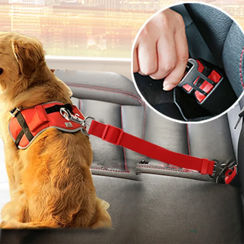Adjustable Dog Cat Car Safety Belt Pet Vehicle Seat Belt Leash for Dogs Travel Traction Collar Harness Dog Lead Clip Pet Product