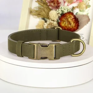 Adjustable Durable Quick Release Pet Collar PU Leather Dog Collar with Metal Buckle