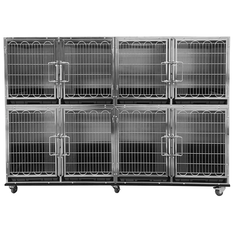 Adjustable Enclosed Metal Wire Folding Crate Cage Pet Metal Ferret Multi Layer Cage Stainless Steel Dog Cage
