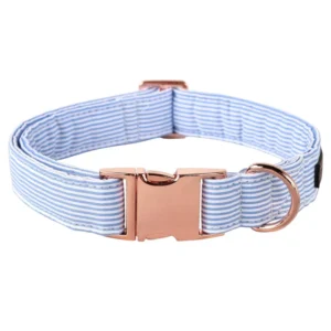 Adjustable Fabric Pet Collars Durable Cute Comfortable Seersucker Dog Collar with Metal Buckle