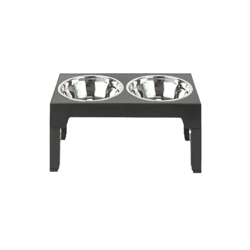 Adjustable Height Stainless Steel Pet Feeder with Dual Bowls Slow Feed Neck Protection Elevated Design for Dogs