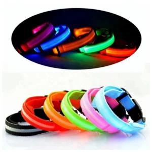 Adjustable LED Flash Pet Dog Training Collar Dogs Luminous Fluorescent Collars Pet Supplies