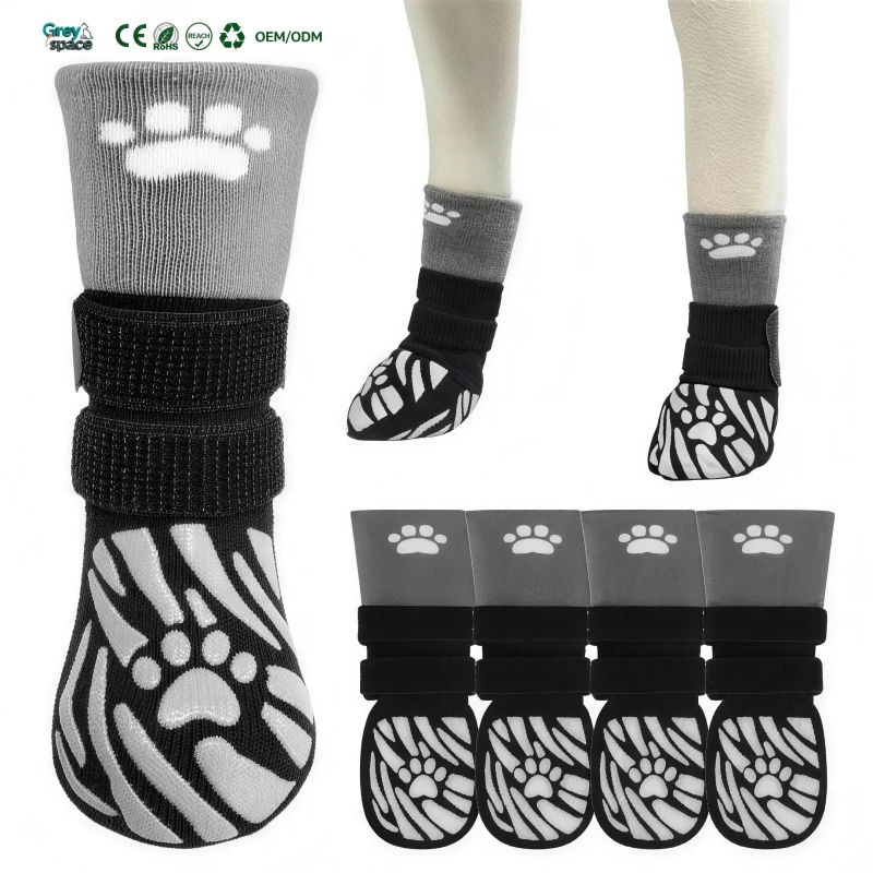 Adjustable Non-slip Pet Socks for Dogs Cats Polyester Breathable Outdoor Footwear