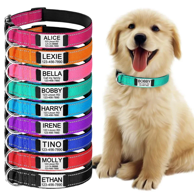 Adjustable Nylon Carved Dog Collar Ribbon Decorations Solid Pattern Pet Collar Accessory for Small Medium Dogs Pet Supplies