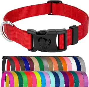 Adjustable Nylon Dog Collar Pet Collar 1 Inch 3/4 Inch 5/8 Inch Wide for Large Medium Small Dog