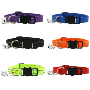 Adjustable Nylon Reflective Pet Collars for Dogs Cats