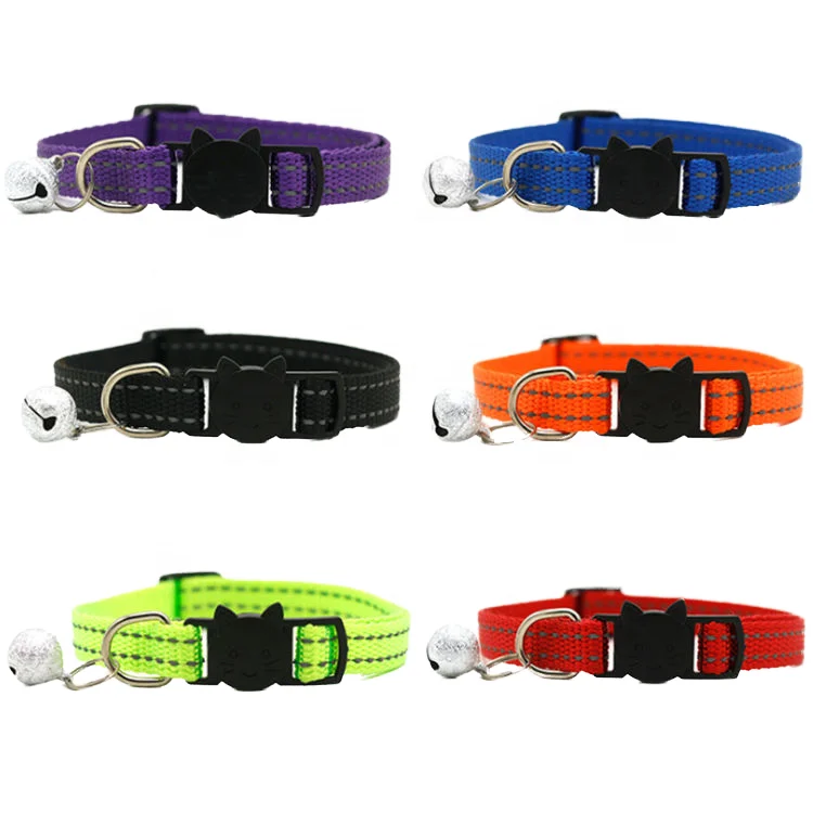 Adjustable Nylon Reflective Pet Collars for Dogs Cats
