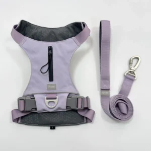 Adjustable Oxford Dog Harness with Leash Set Reflective No Choke Pet Vest Harness Leash with Easy Control Soft Handle