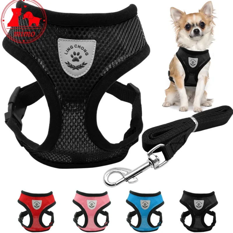 Adjustable Pet Dog Cat Chest Straps Harness Leash Leads Collar Vest Small Pet Basic Halter Harnesses for Dog Pet