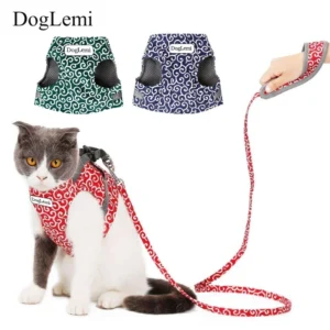 Adjustable Pet Harness Set Walking Cat Vest and Leash Made of Durable Polyester