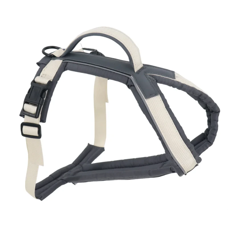 Adjustable Pet Harness Vest Full Body Ergonomic Beige Dogs Harness With Comfort Padded
