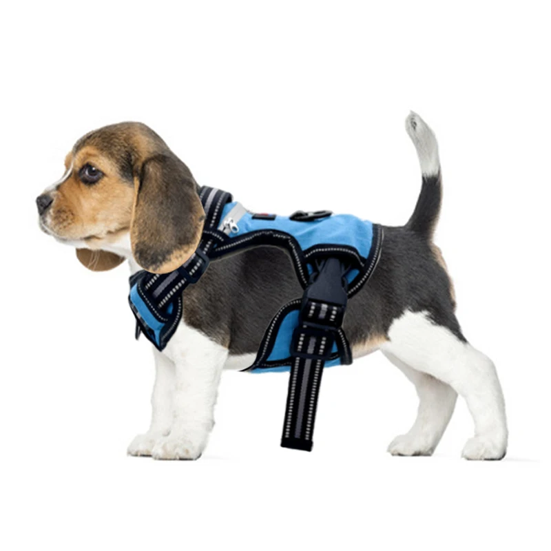 Adjustable Pet Harness for Dogs Waterproof Soft No Pull Reflective Solid Design Made Polyester Leather Nylon for Dog Walking