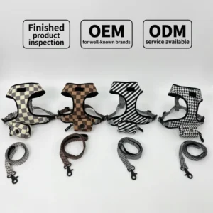 Adjustable Pet Harnesses Luxury Stocked Personalized Dog Pet Collars Leashes Harnesses Set for Small Medium Dogs Luxury Pattern