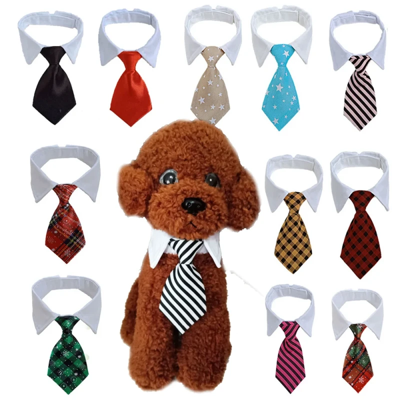 Adjustable Pet Tuxedo Cotton Collar Dog Cat Bow Neckties Dog Neck Tie for Medium Large Dog