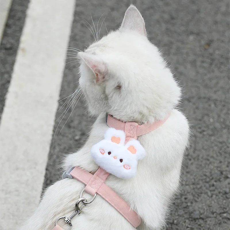 Adjustable Polyester Cat Small Dog Harness Cute Kitten Outdoor Pet Supplies Fashion Animal Button Personalized for Walking