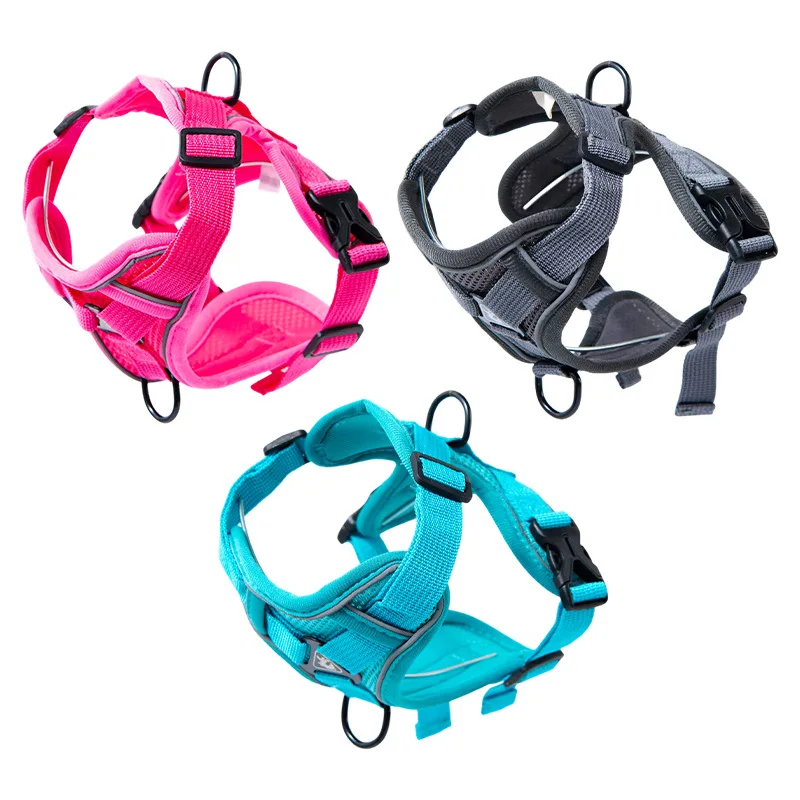 Adjustable Polyester Pet Harness Fashionable Vest Style Dog and Cat Leash Special Anti-Escape Anti-Lost Feature Solid Pattern