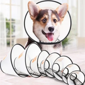 Adjustable Protective Cone Pet Collar for Dogs and Cats, Wound Healing