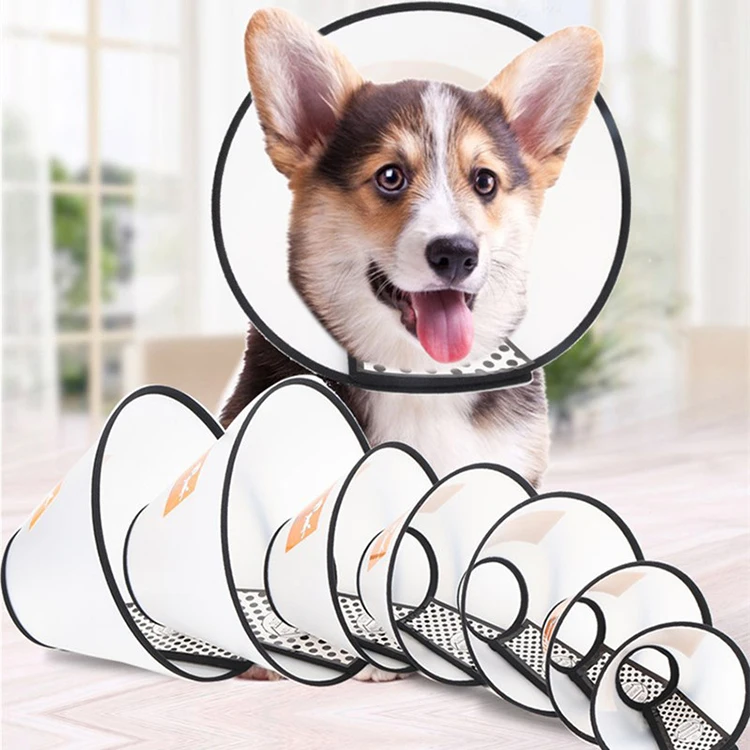 Adjustable Protective Cone Pet Collar for Dogs and Cats, Wound Healing