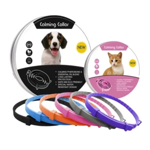 Adjustable Rubber Solid Pattern Scarf Decorated Pet Pheromone Calming Collar for Dogs