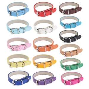 Adjustable Size Modern Soft Pu Waterproof Pet Collar for Cats Dogs