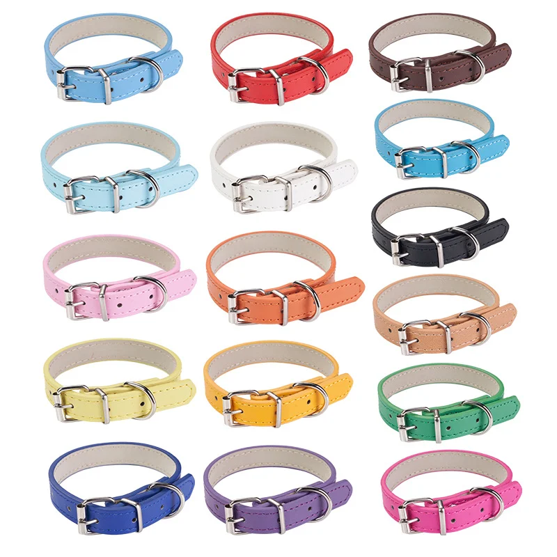 Adjustable Size Modern Soft Pu Waterproof Pet Collar for Cats Dogs