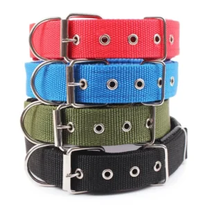 Adjustable Solid Pet Collar Nylon Dog Collars for Small Medium Large Dogs Teddy
