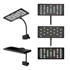 Adjustable Timer Brightness 3 Colors Clip On Full Spectrum Fish Tank LED Aquarium Lamp Plants Light With Remote